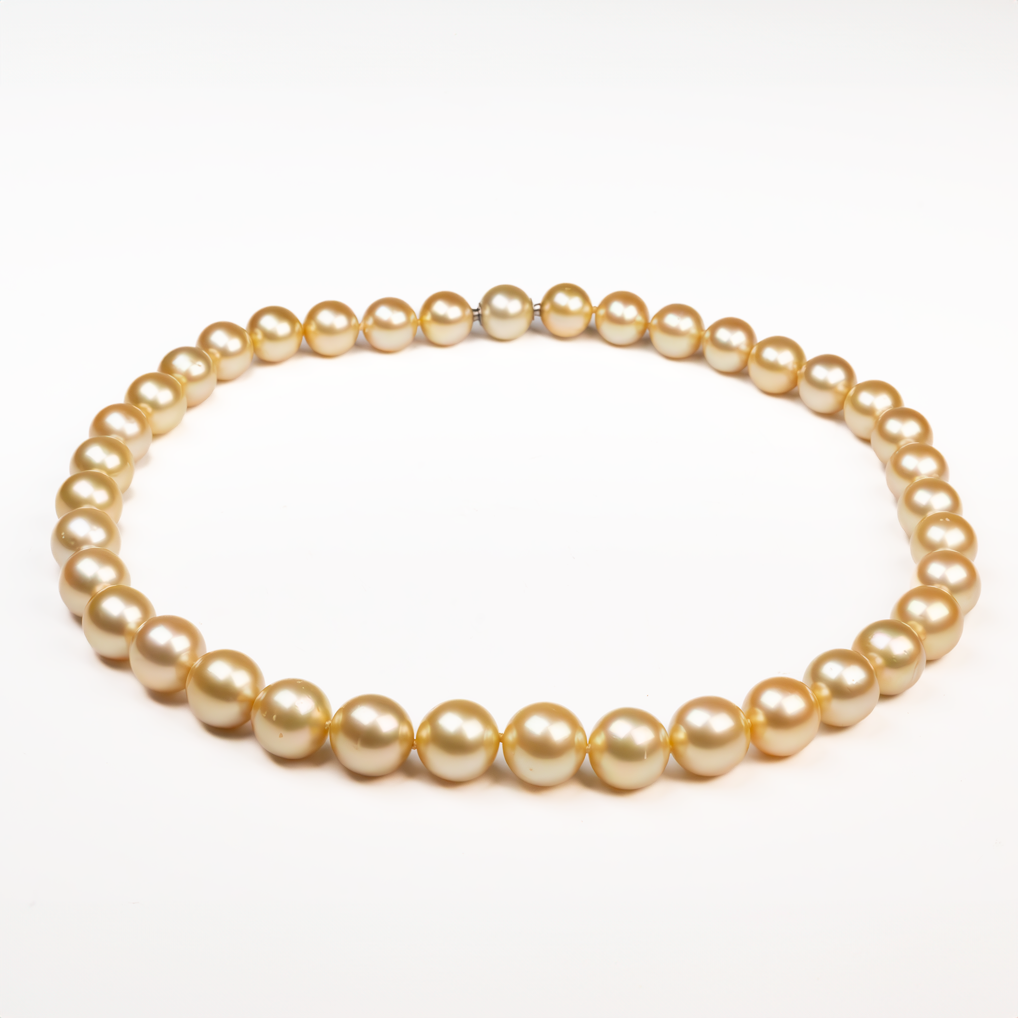 Stainless Steel South Sea Cultured 10.0-12.55mm 44.5cm Pearl Strand