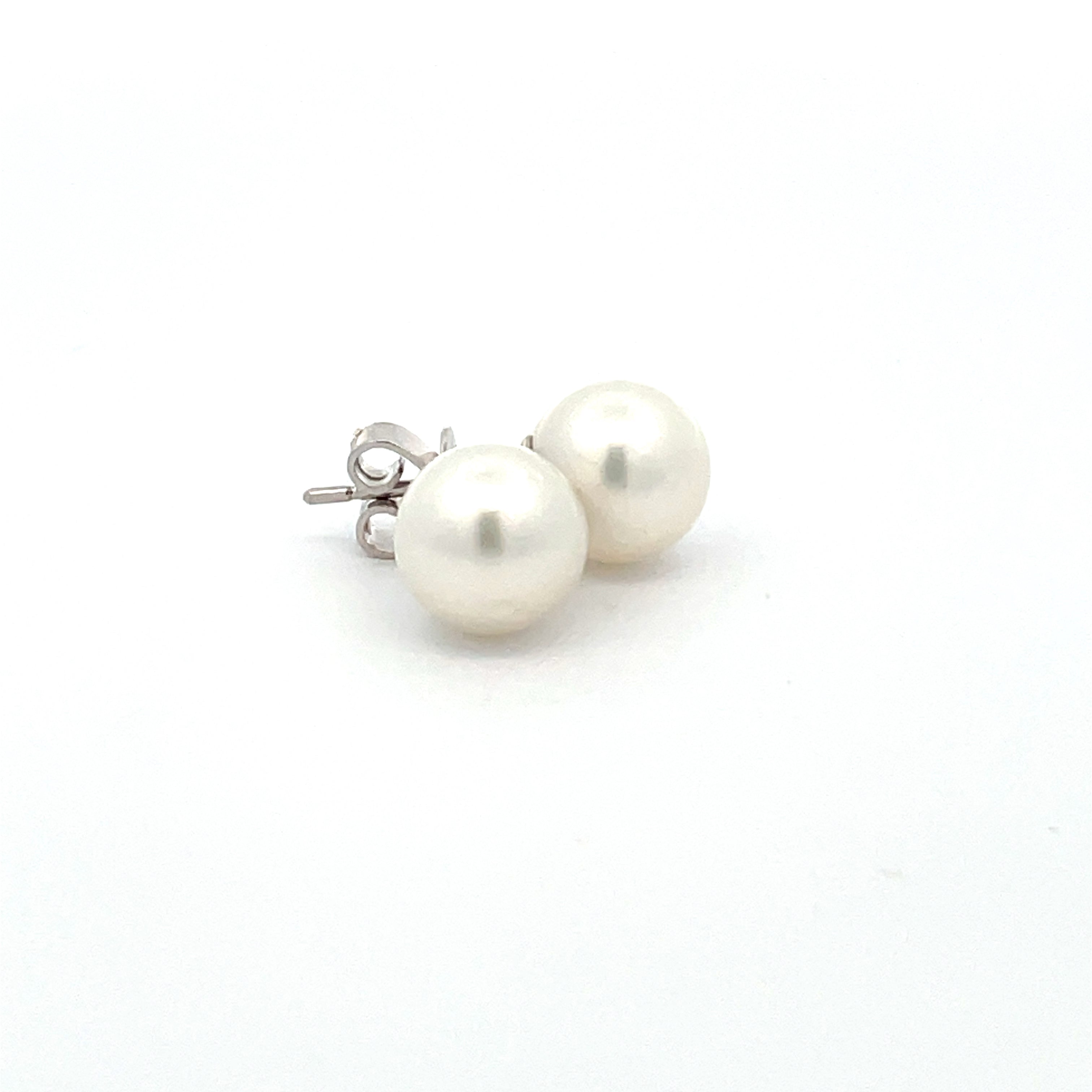 Sterling Silver South Sea Cultured Pearl Stud Earrings