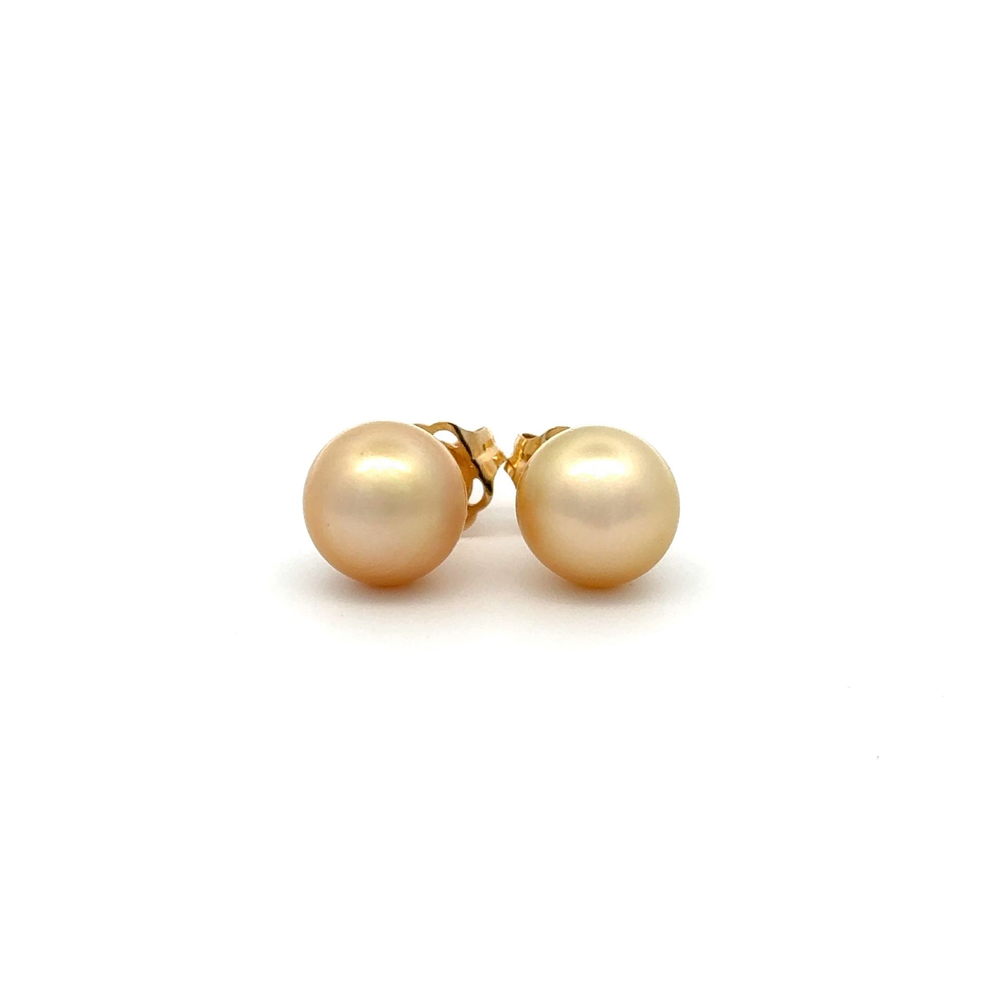 18K Yellow Gold South Sea Cultured 8-9 mm Pearl Stud Earrings