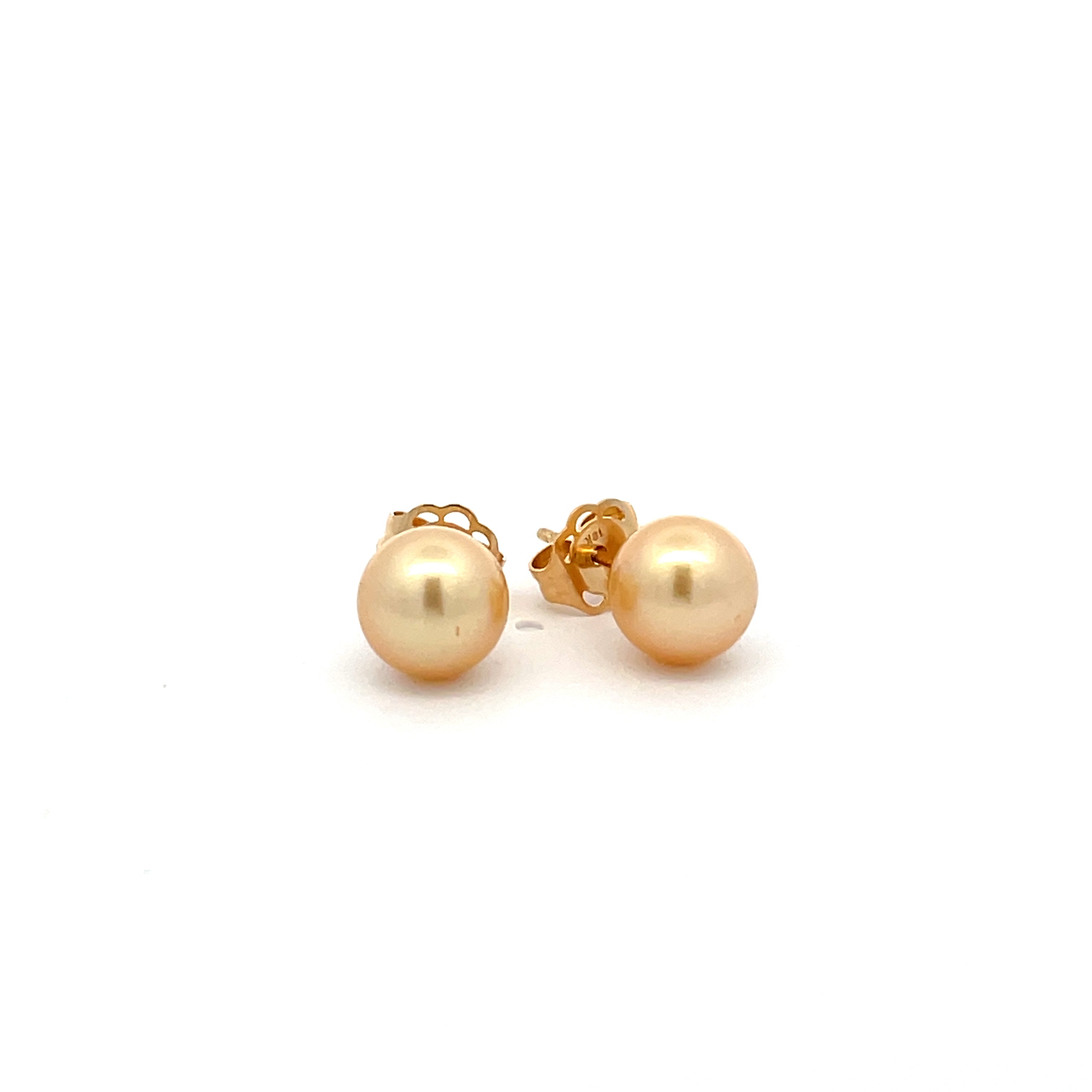 18K Yellow Gold South Sea Cultured 7-8 mm Pearl Stud Earrings