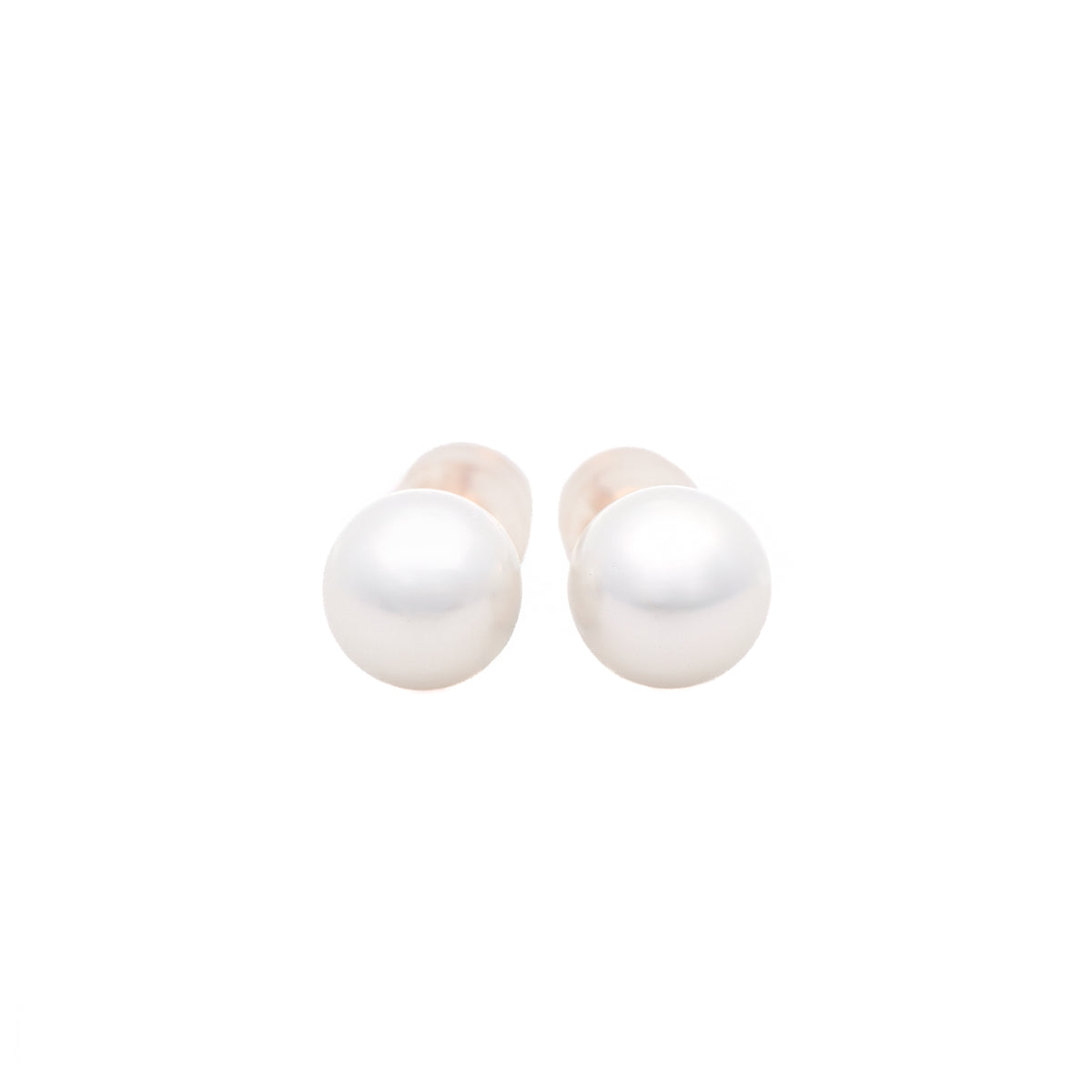 9K Yellow Gold Australian South Sea 8-9 mm Cultured Pearl Stud Earrings front view