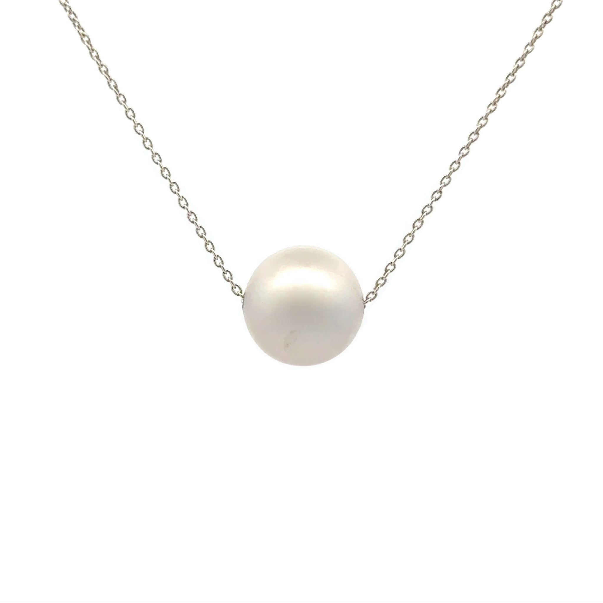 Sterling Silver Australian South Sea Cultured 12-13mm Pearl Necklace