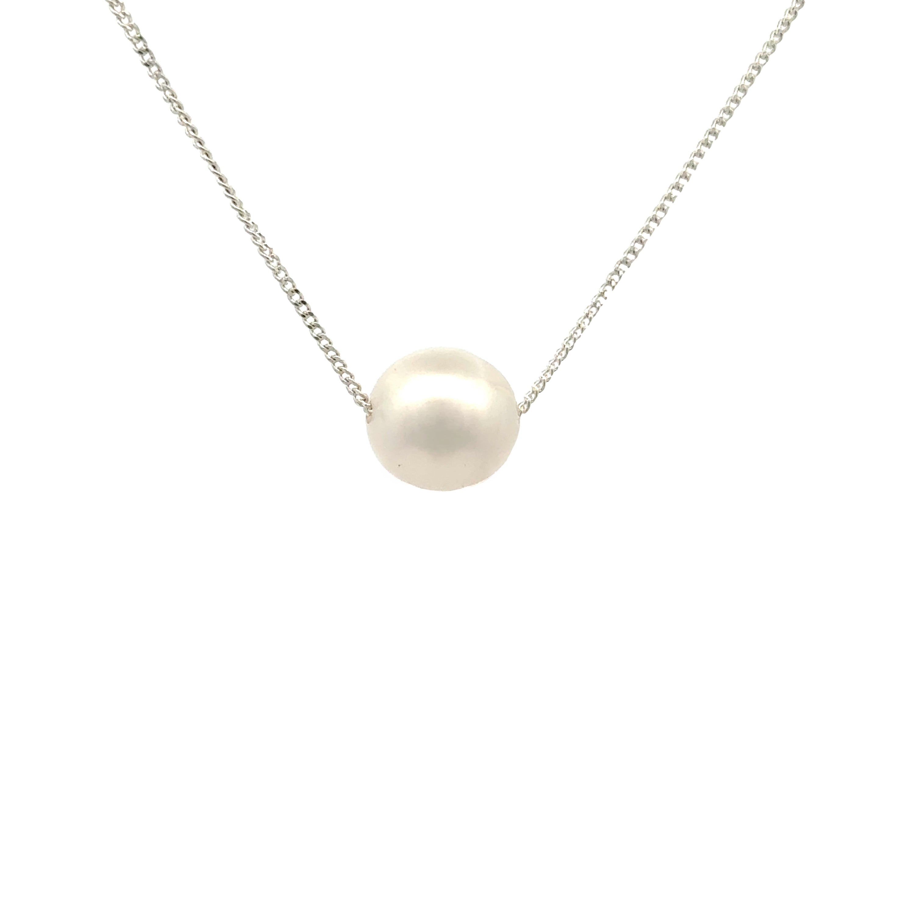 Sterling Silver Australian South Sea Cultured 9-10mm Pearl Necklace