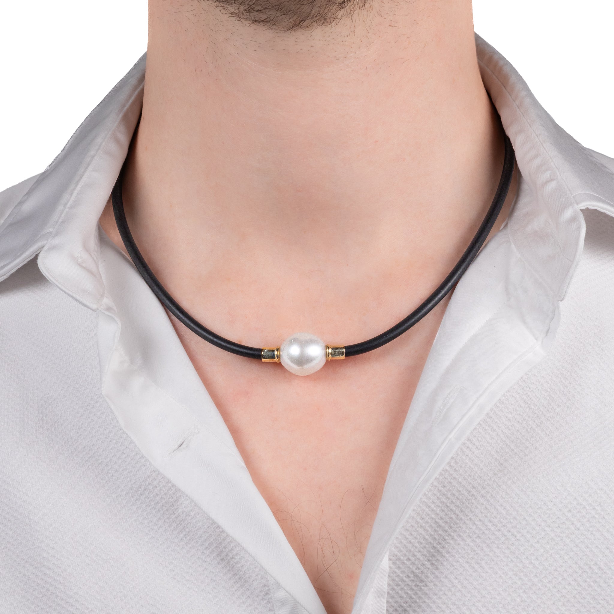 9K Yellow Gold Australian South Sea Cultured 15-16mm 50cm Neoprene Pearl Necklace 4mm