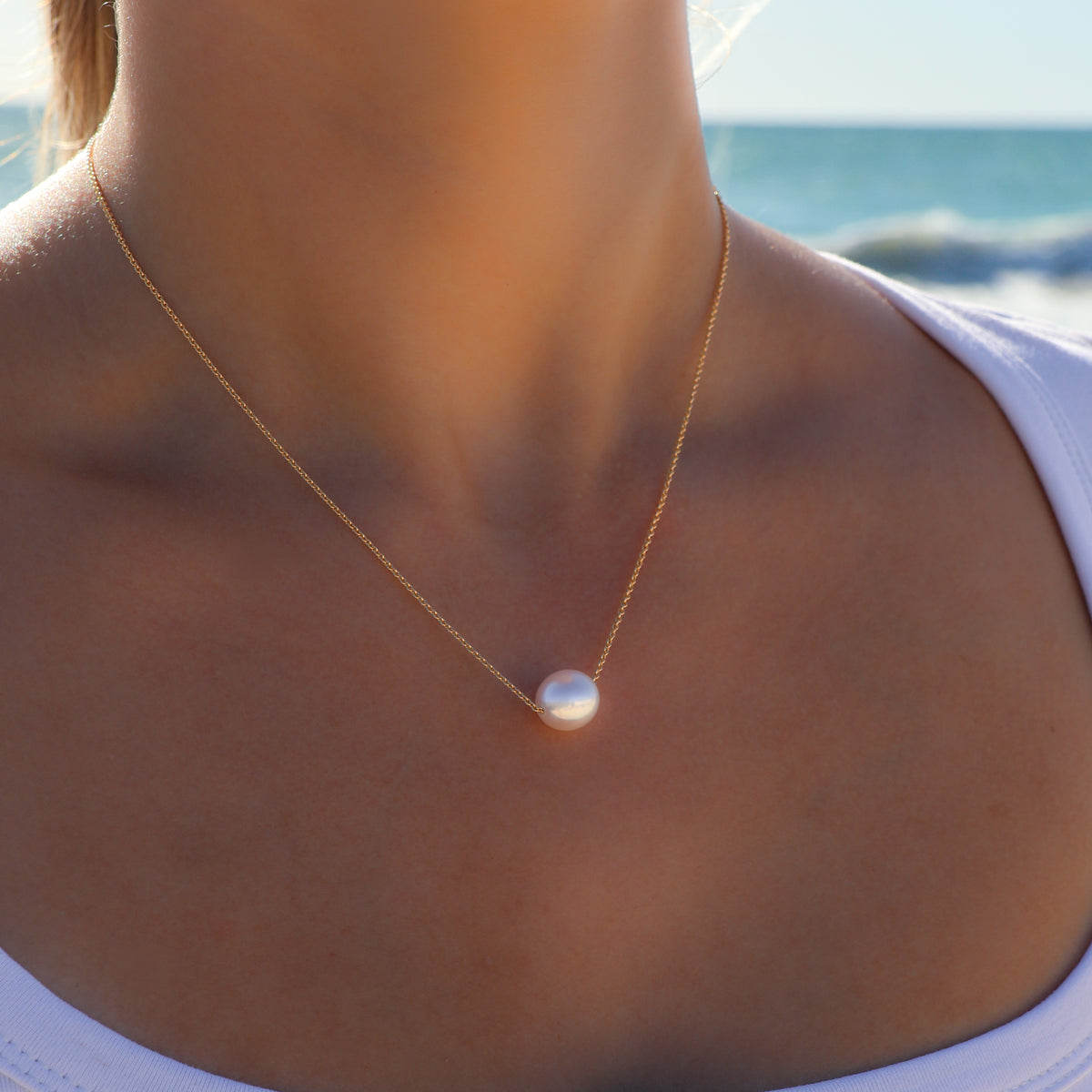 9K Yellow Gold Australian South Sea 10-11 mm Cultured Pearl Necklace