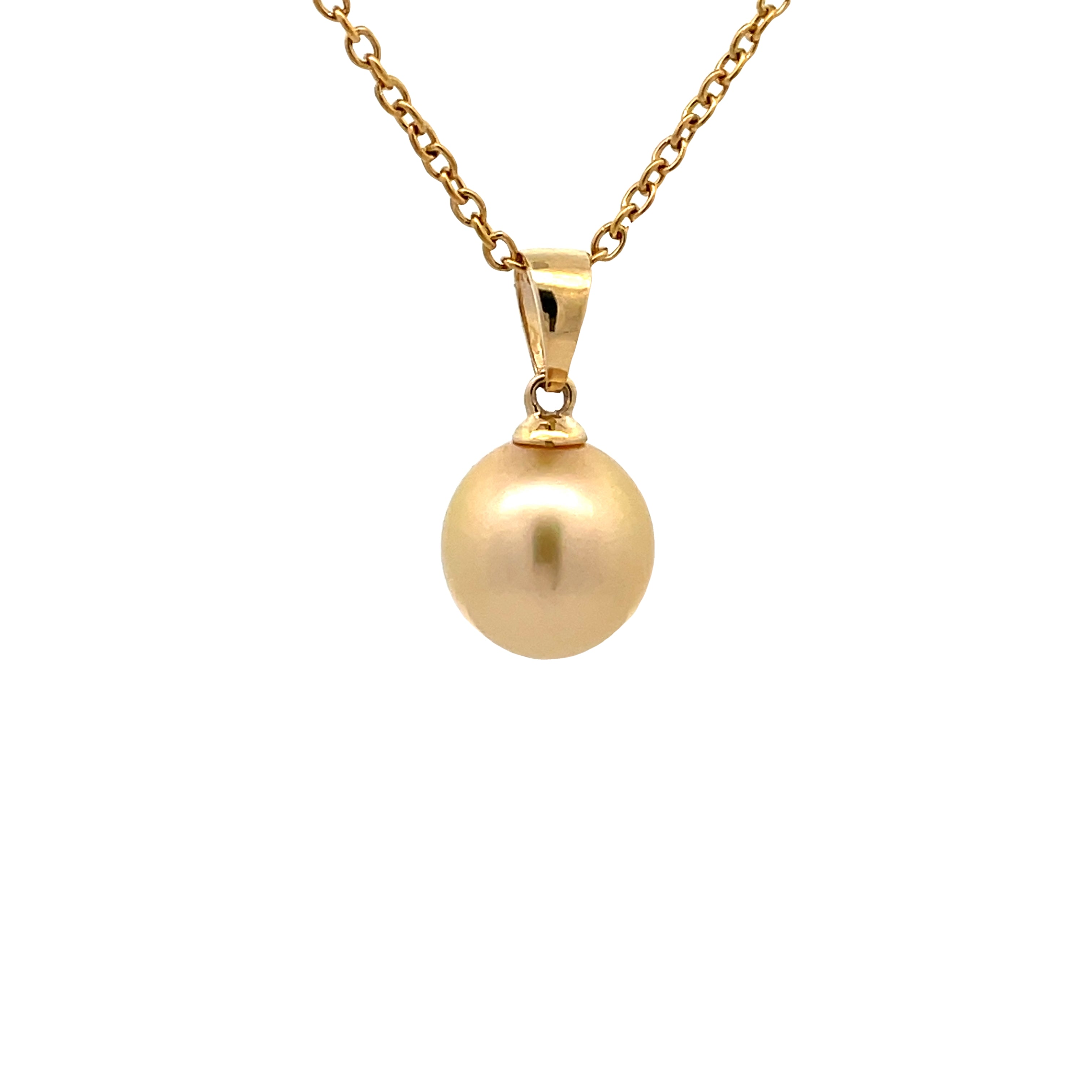 9K Yellow Gold South Sea Cultured 10-11 mm Pearl Pendant