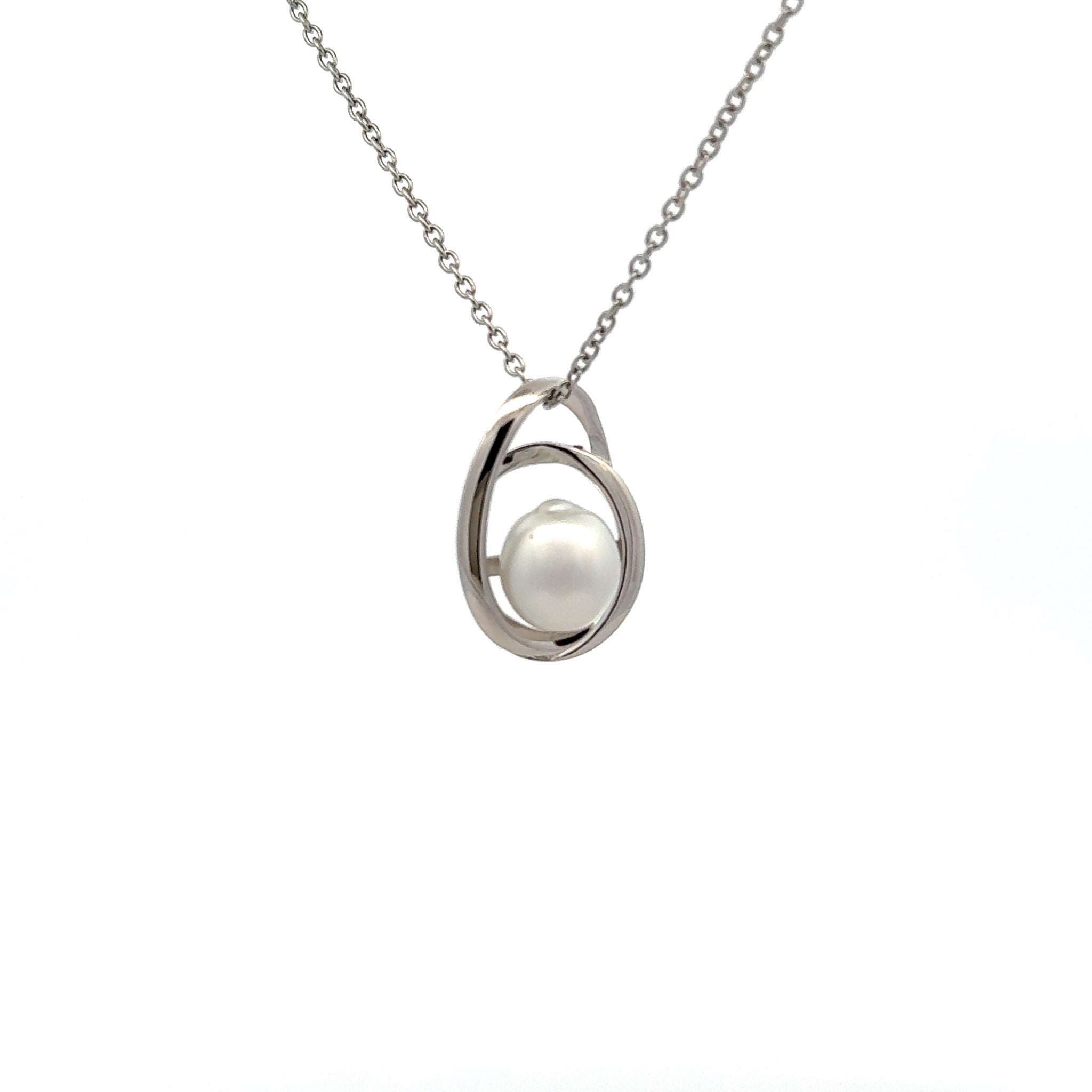 Sterling Silver Australian South Sea Cultured 9-10mm Pearl Pendant