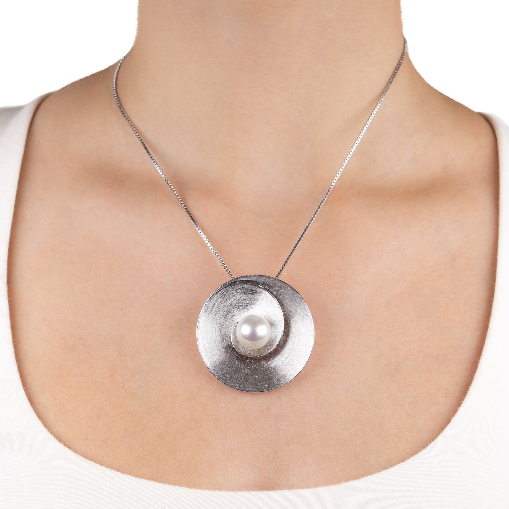 Sterling Silver Australian South Sea Cultured 12-13 mm Pearl Pendant Brooch