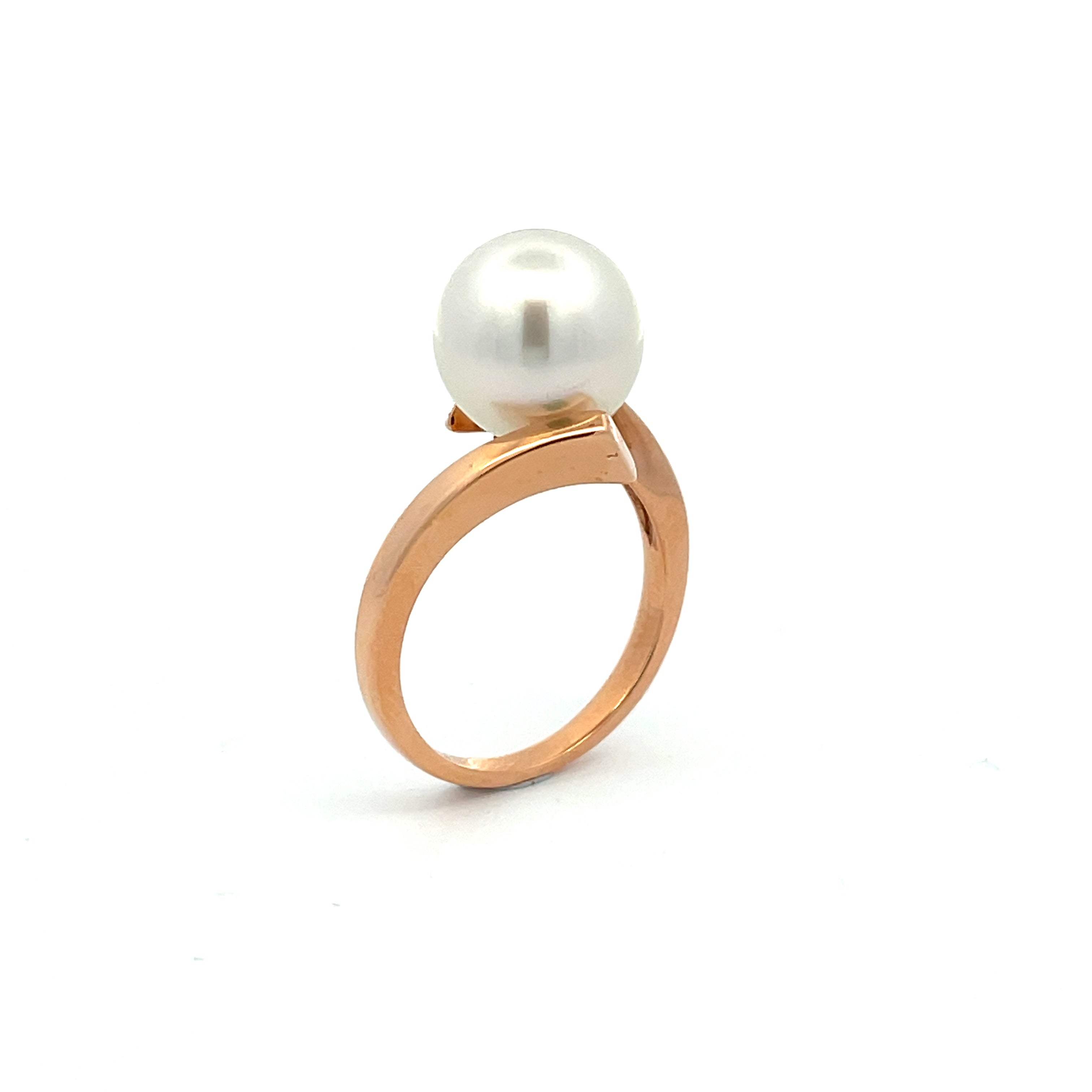 18K Rose Gold Australian South Sea Cultured 10 - 11mm Pearl Ring