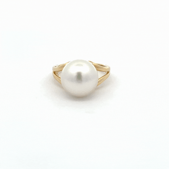 9K Yellow Gold Australian South Sea Cultured 13-14 mm Pearl Ring