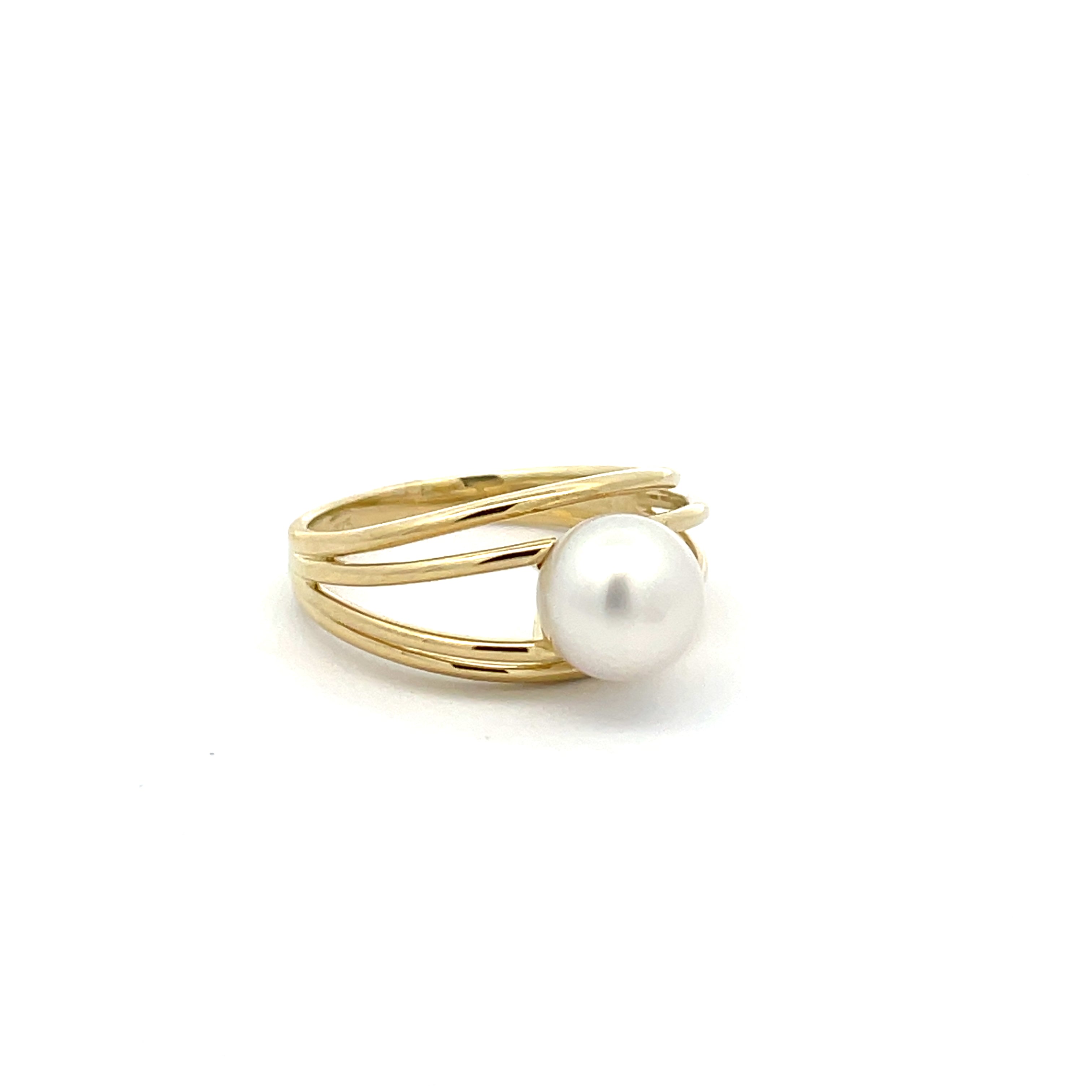 9K Yellow Gold Australian South Sea Cultured 8-9 mm Pearl Ring