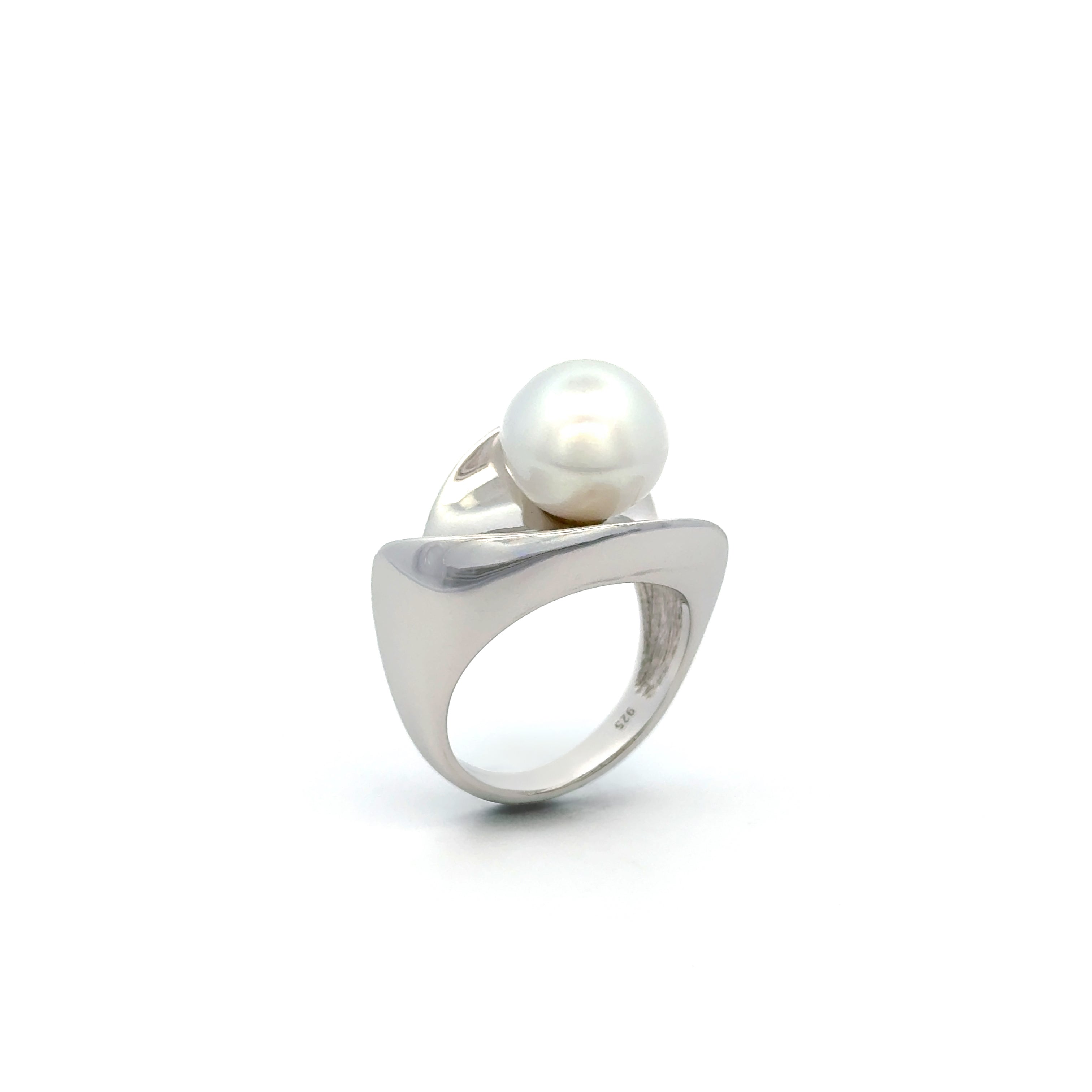 Sterling Silver Australian South Sea Cultured 11-12 mm Pearl Ring