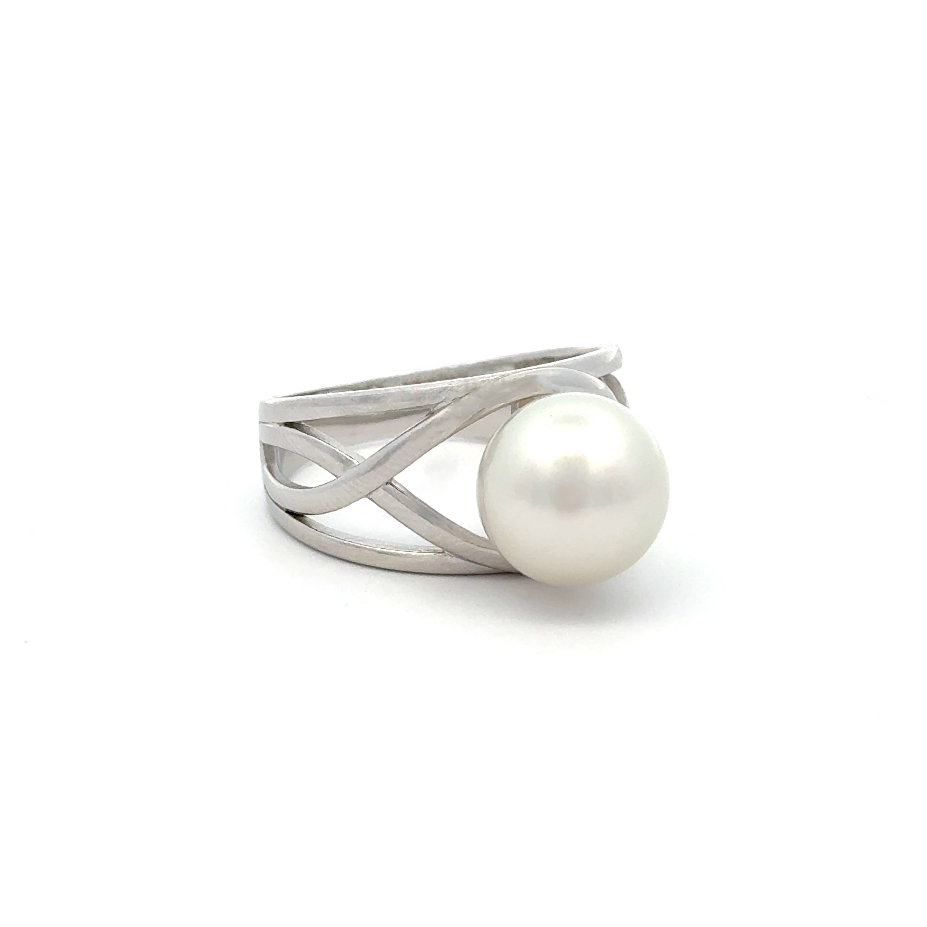 Sterling Silver Australian South Sea Cultured 11 -12mm Pearl Ring