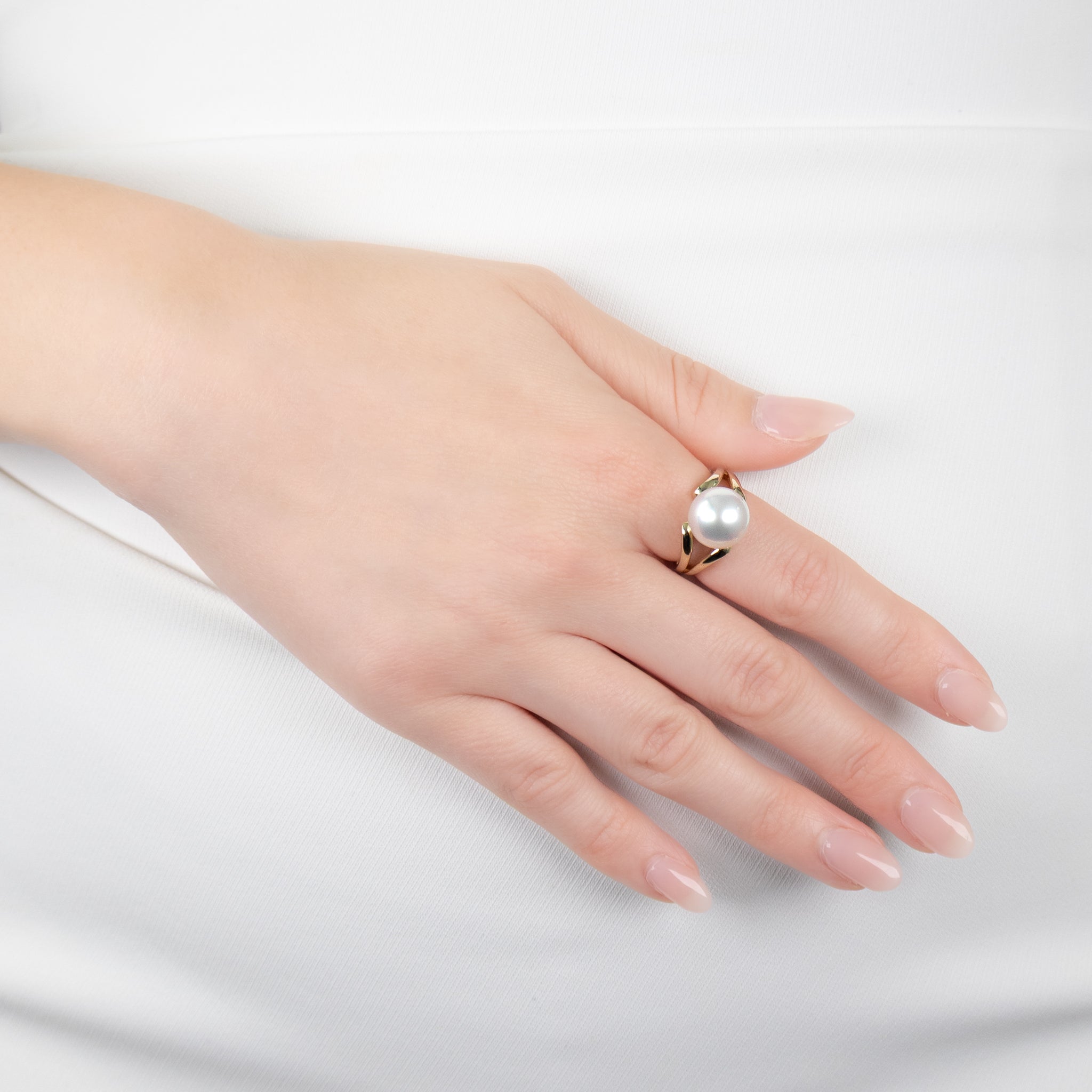 9K Yellow Gold Australian South Sea 11-12 mm Cultured Pearl Ring