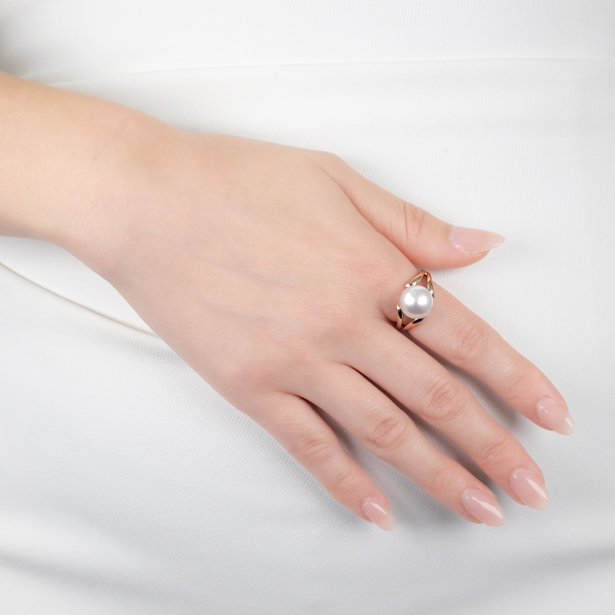 9K Rose Gold Australian South Sea 11-12 mm Cultured Pearl Ring