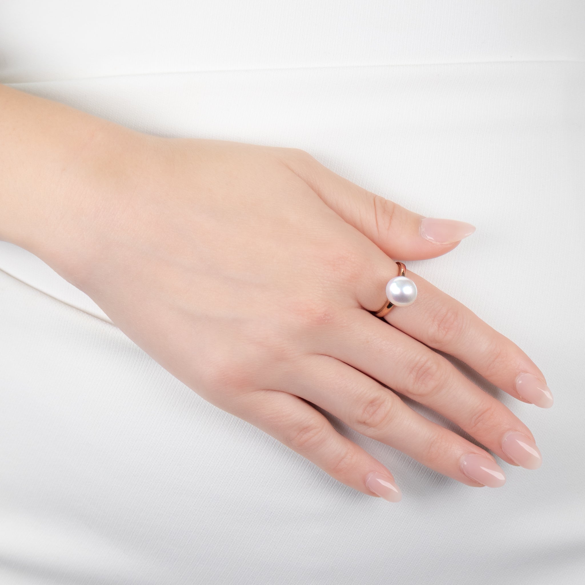 9K Rose Gold Australian South Sea 9-10 mm Cultured Pearl Ring