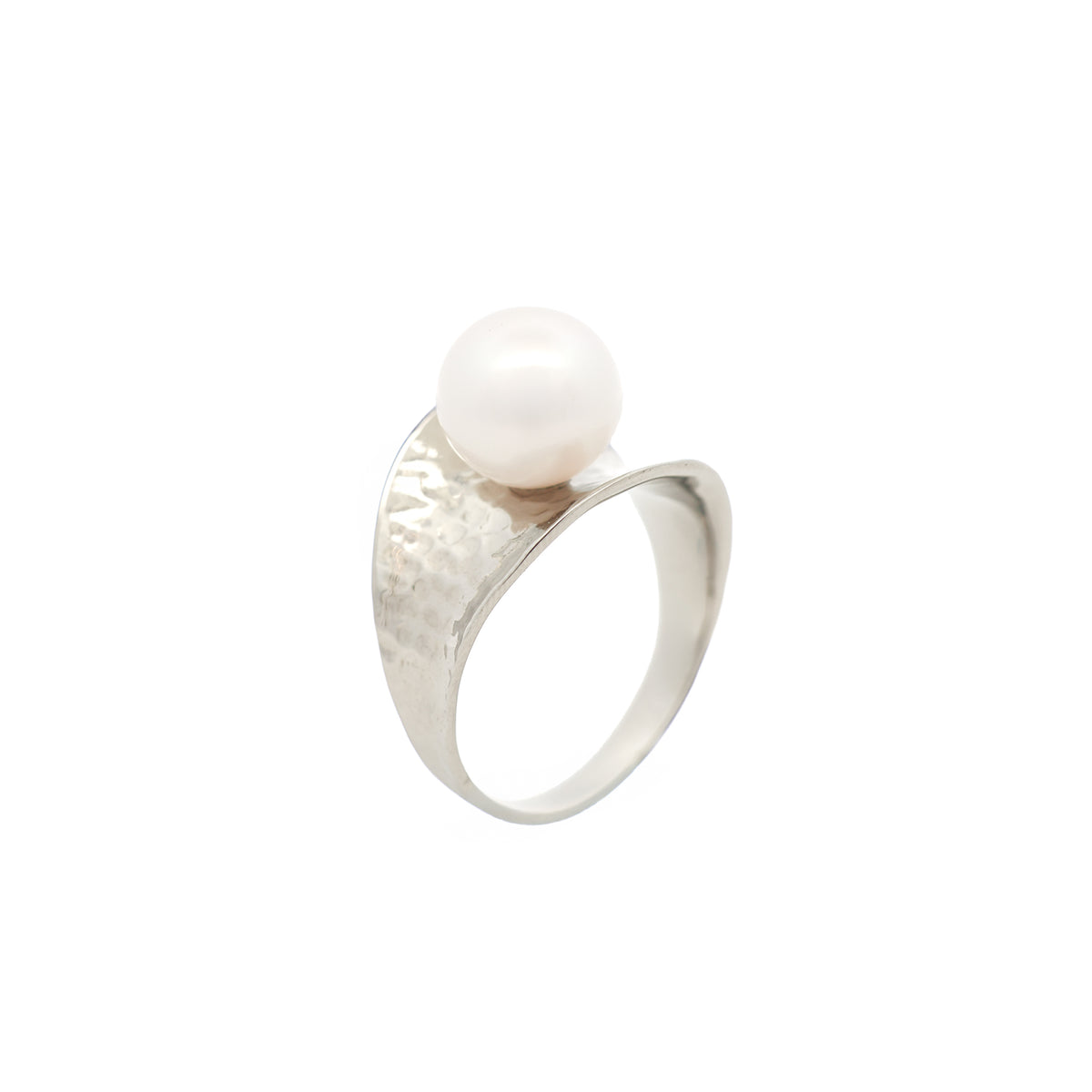 Sterling Silver Australian South Sea 10-11 mm Cultured Pearl Ring front view