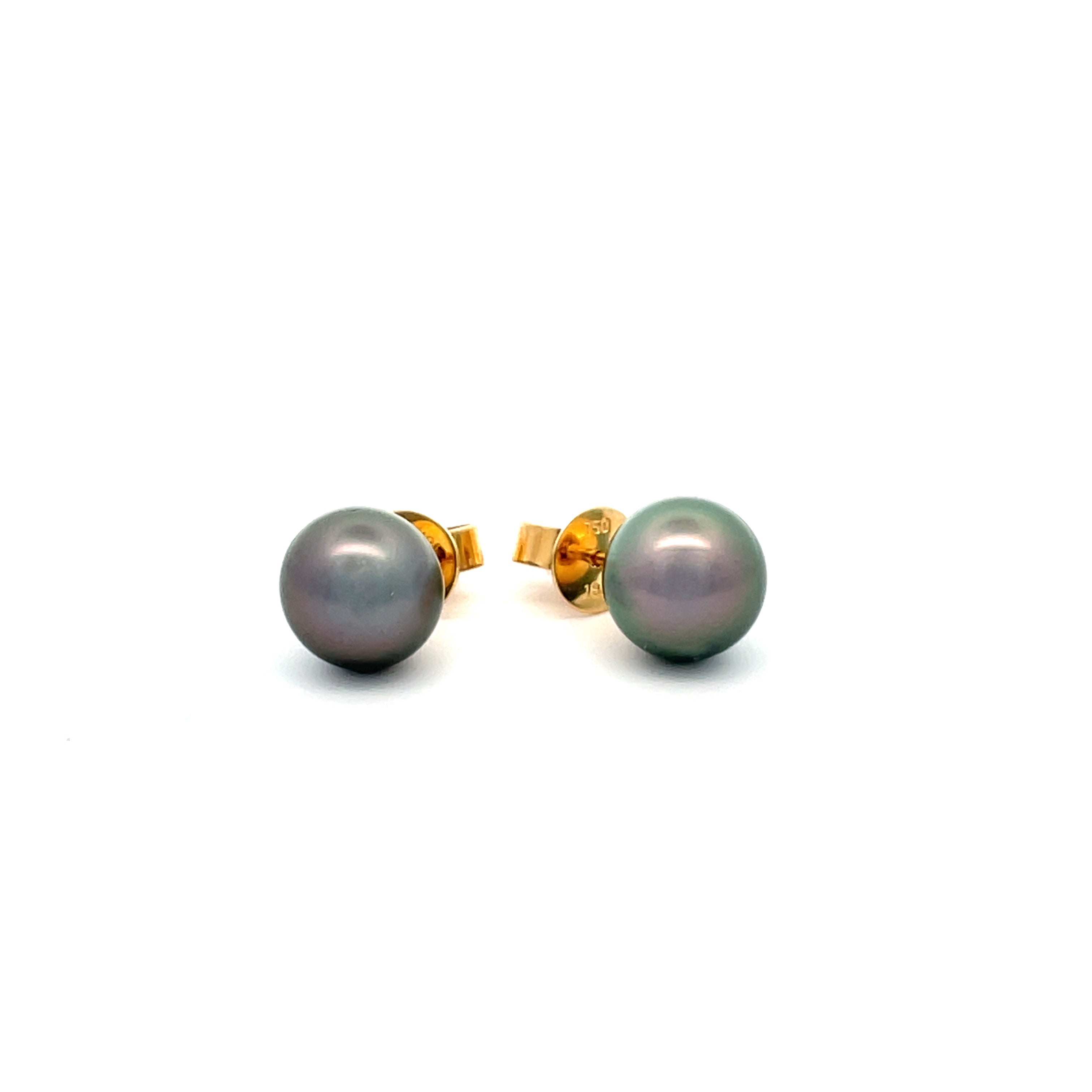 Cultured Pearls Black Tahitian Pearl Stud Earrings DENGGUANG