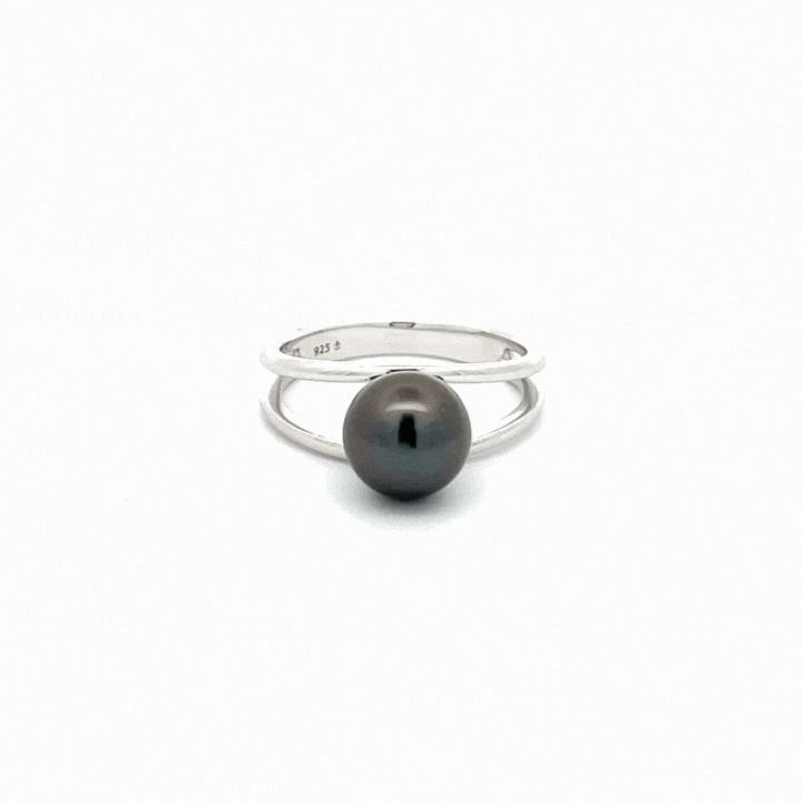 Sterling Silver Tahitian Cultured 8- 9 mm Pearl Ring