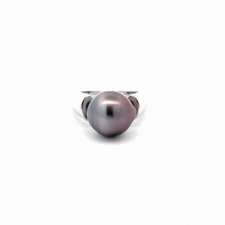 Sterling Silver Tahitian Cultured 11-12 mm Pearl Ring