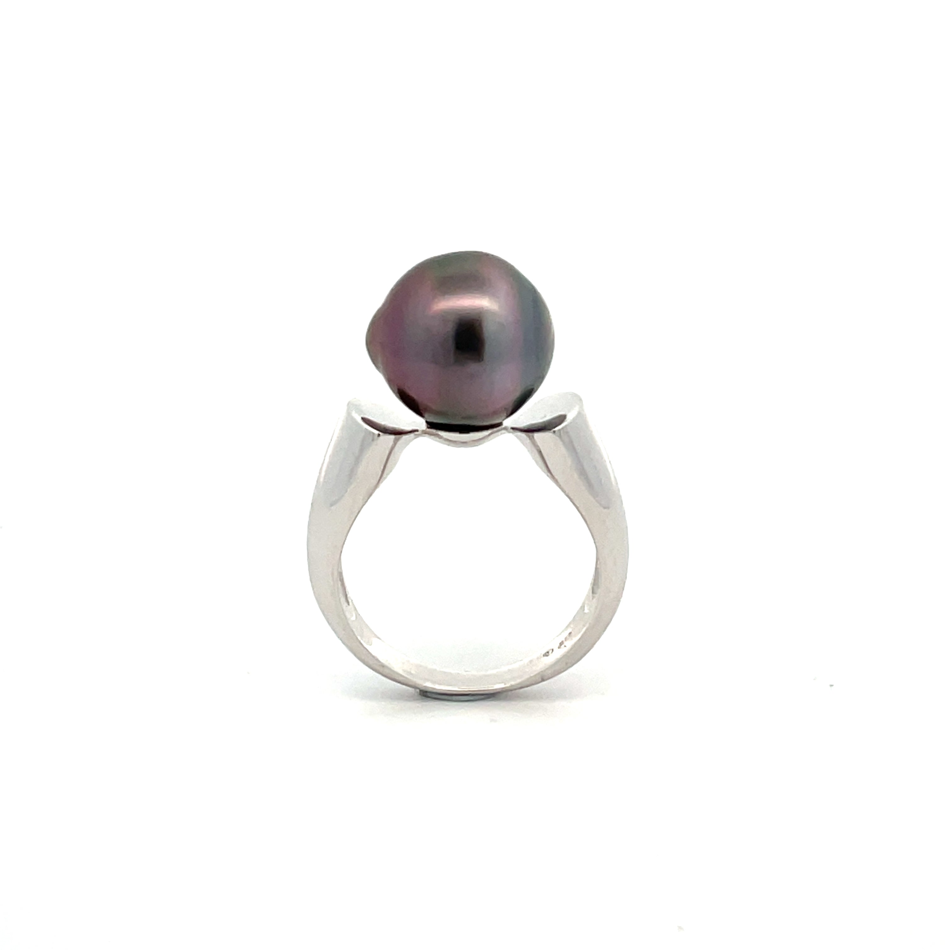 Sterling Silver Tahitian Cultured 11-12 mm Pearl Ring