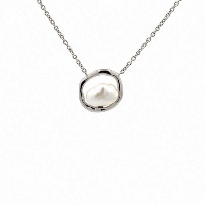 Sterling Silver Baroque Freshwater Pearl Necklace