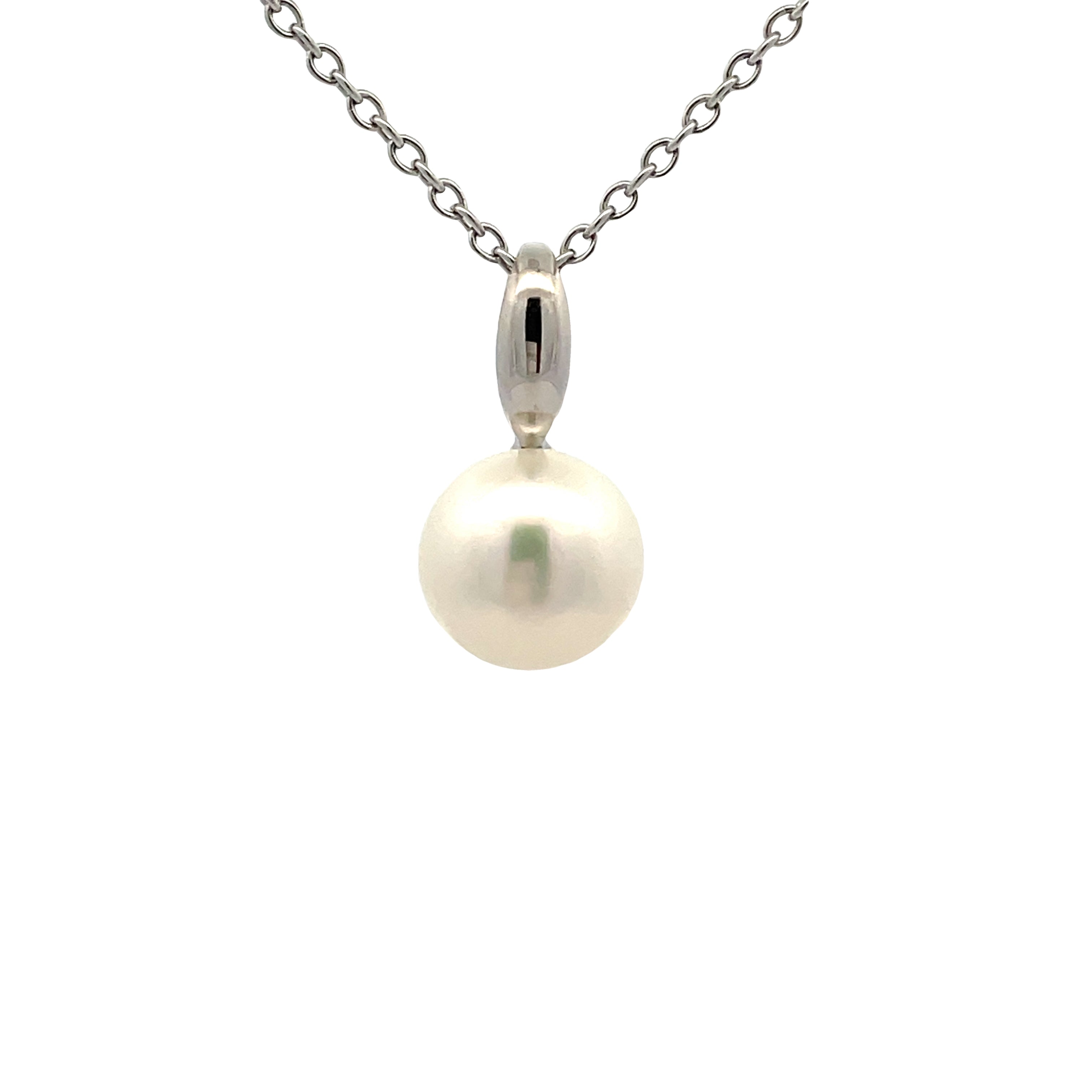 Sterling Silver Freshwater 10-11 mm White Pearl Pendant