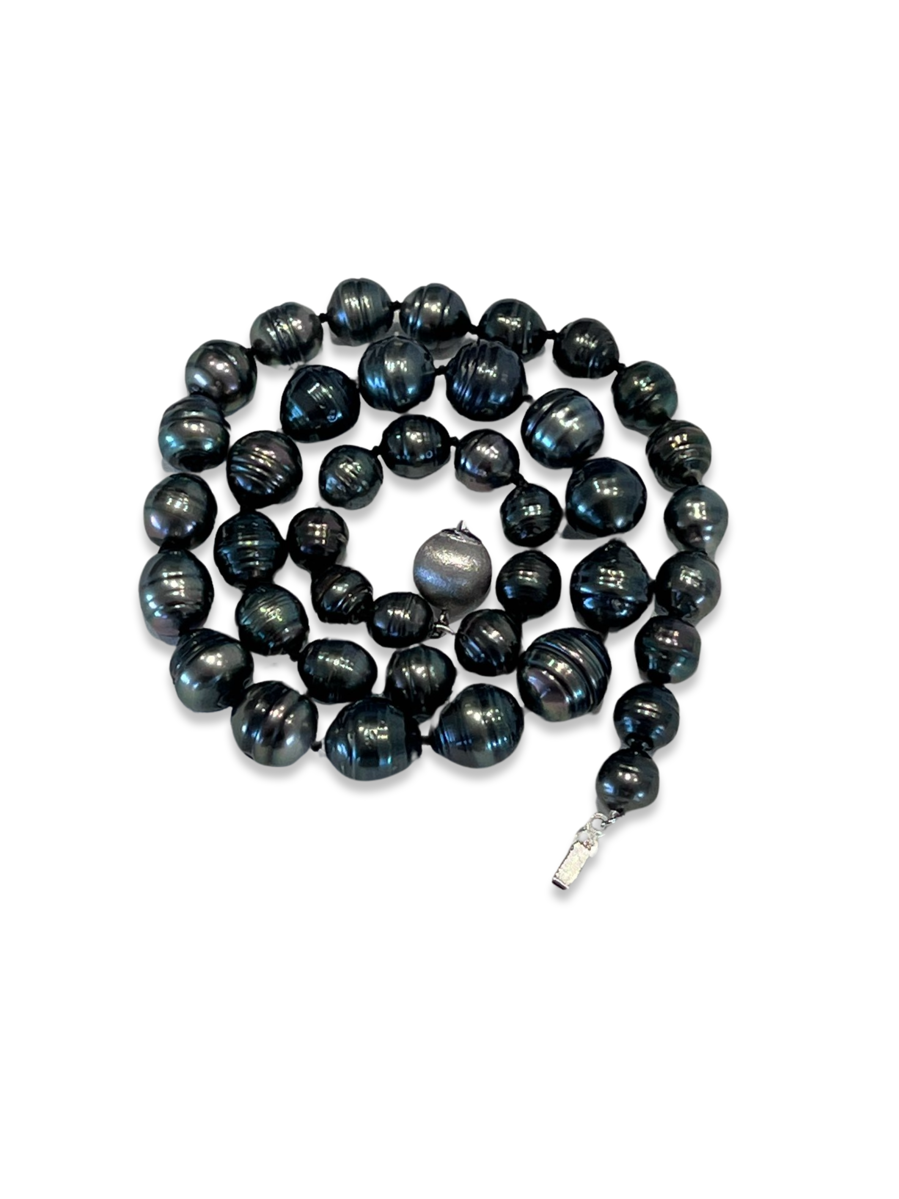 Sterling Silver Tahitian Cultured Pearl Strand
