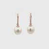 9K Rose Gold Australian South Sea 10-11 mm Cultured Pearl Hook Earrings 360 view video
