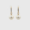 9K Yellow Gold Australian South Sea Cultured 12-13mm Pearl Huggie Earrings 360 degree video with white background