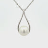 9K White Gold Australian South Sea 11-12 mm Cultured Pearl Pendant 360 view