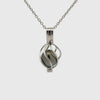 Sterling Silver Tahitian Cultured 10-11 mm Pearl Curved Cage Pendant 360 view