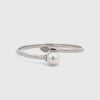 Sterling Silver Australian South Sea Cultured 11-12mm Argyle Diamond Pearl Bangle