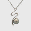 Sterling Silver Tahitian 9-10 mm Cultured Pearl Pendant 360 view video