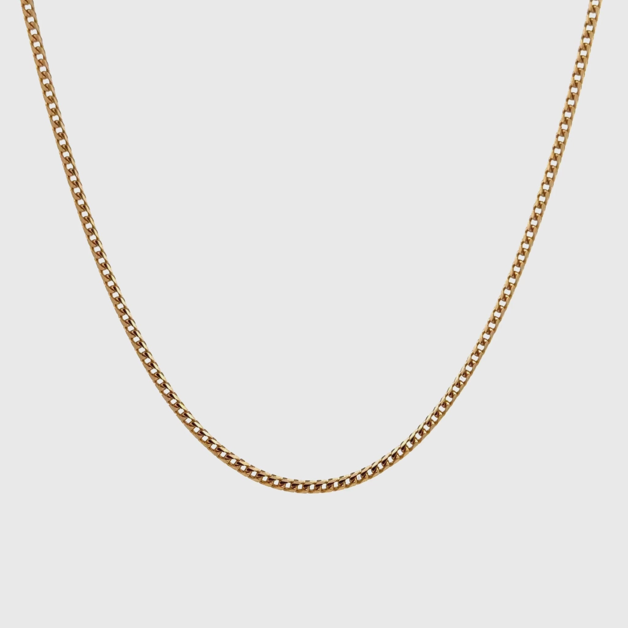 18K Yellow Gold Polished 45cm Franco Chain 1.5mm