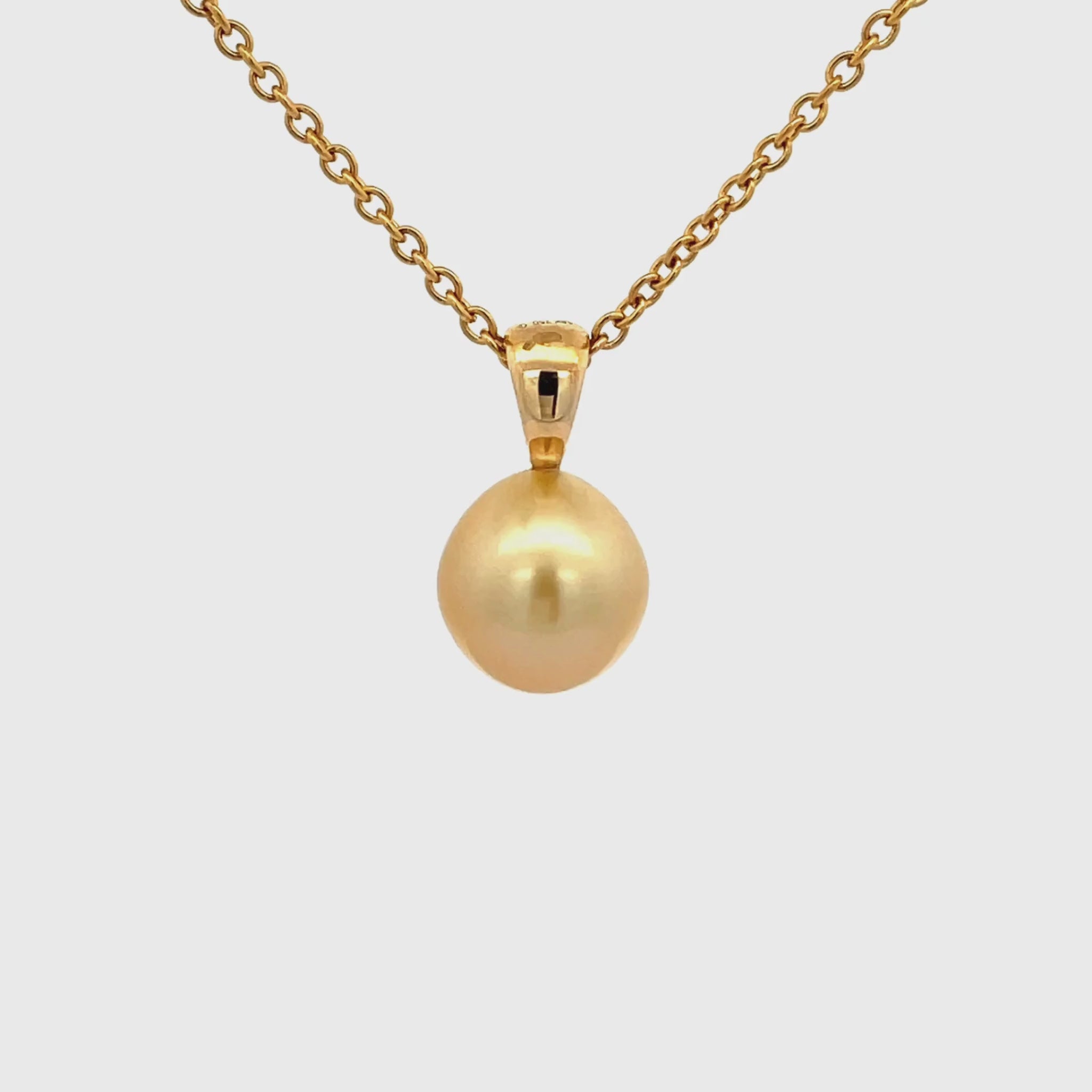 18K Yellow Gold South Sea Cultured 9 - 10mm Drop Pearl Pendant