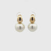 9K Yellow Gold Australian South Sea Cultured 13-14 mm Pearl Huggie Earrings 360 degree video on white background