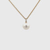 9K Yellow Gold Australian South Sea 10-11 mm Cultured Pearl and Diamond Pendant 360 view video