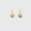 9K Yellow Gold South Sea 10-11mm Cultured Pearl Hook Earrings 360 degree view on a white background