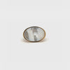 Gold Plated Stainless Steel White Mother Of Pearl Oval Ring 360 view video