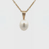 9K Yellow Gold Australian South Sea 9-10 mm Cultured Pearl Pendant 360 view video