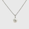18K White Gold Australian South Sea 1.0g Keshi Pearl and Diamond Pendant 360 degree view on a white background