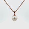 9K Rose Gold Australian South Sea 10-11 mm Cultured Pearl Pendant 360 view