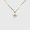 9K Yellow Gold Australian South Sea 11-12 mm Cultured Pearl and Diamond Necklace 360 view video