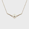 18K Yellow Gold Australian South Sea 10-11mm Cultured Pearl and Diamond Necklace