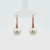 9K Rose Gold Australian South Sea 8-9 mm Cultured Pearl Hook Earrings 360 view video
