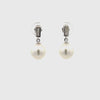9K White Gold Australian South Sea 9-10 mm Cultured Pearl and Diamond Drop Earrings 360 view video