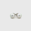 9K White Gold Australian South Sea 11-12mm Cultured Pearl Stud Earrings on a white background 360 degree video