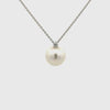 9K White Gold Australian South Sea 11-12 mm Cultured Pearl and Diamond Necklace 360 view video