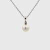 9K White Gold Australian South Sea 11-12 mm Cultured Pearl & Diamond Pendant 360 view video
